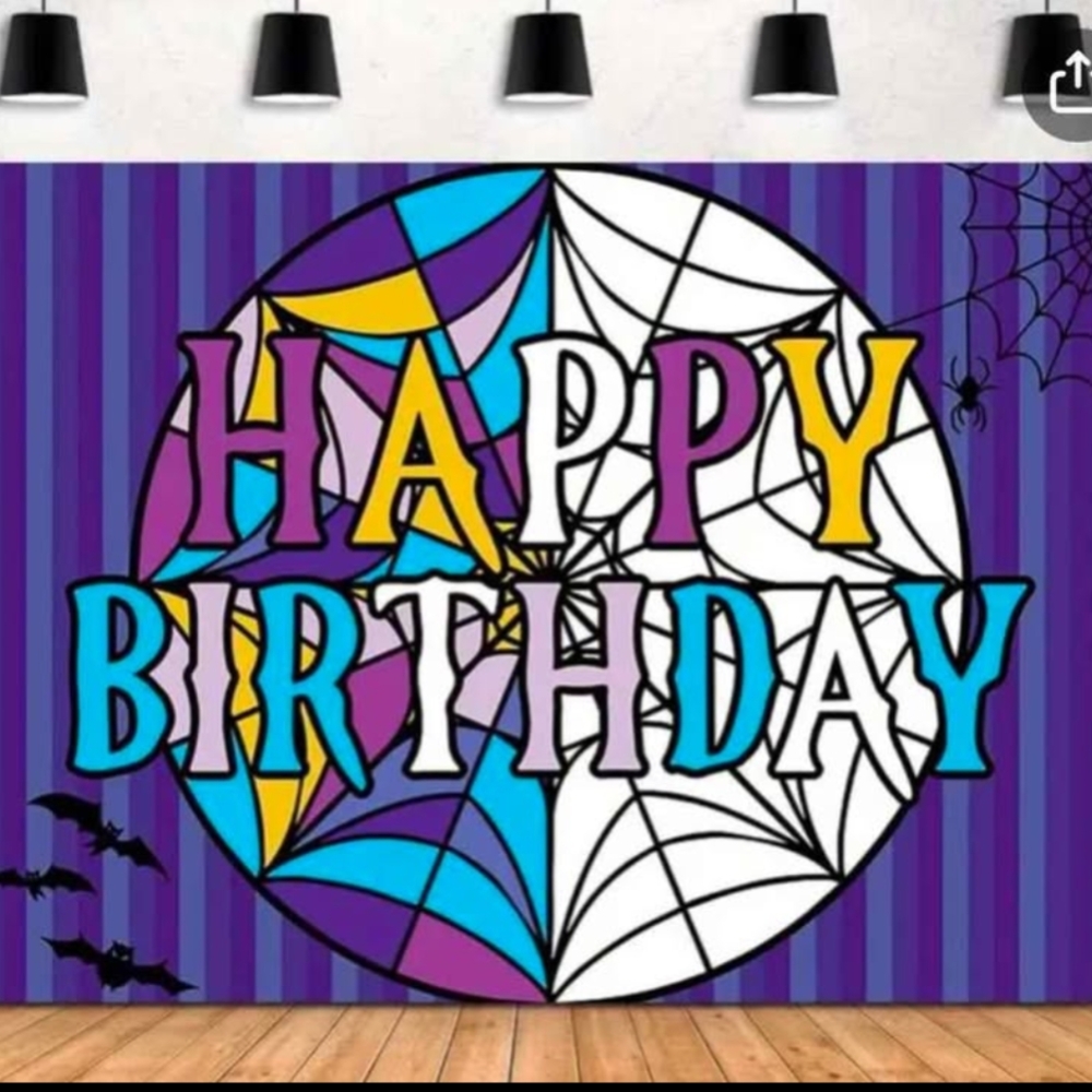 New Wednesday Adams Themed Happy Birthday Backdrop